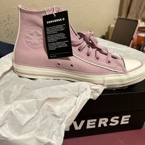 Converse Pink High-Top Suede Classic Sneakers